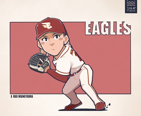 カッコ良く！可愛く！POPな野球イラスト描きます 躍動感あるプレーをイラストに！卒団、卒業の贈りものに◎ イメージ2