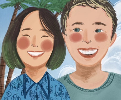 優しいタッチで似顔絵を描きます 絵本風の似顔絵を部屋に飾りませんか イメージ2