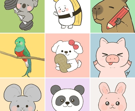 あなただけの可愛いゆるキャラ作成いたします 商用OKブログやアイコン、広告におすすめな動物などのアイコン イメージ2