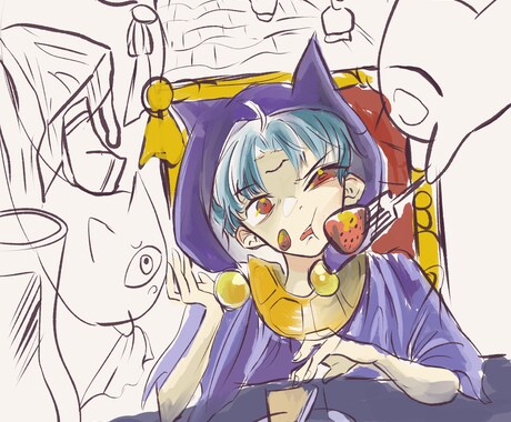 SNSアイコン用の美男子、美女、美しい絵描きます アイコン作成。あなたの描いた簡単なラフからアイコン書きます。 イメージ2