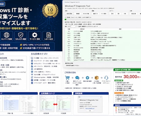 Windows向け診断情報収集ツールカスタムします Windows端末の確認を行う診断ツール イメージ1