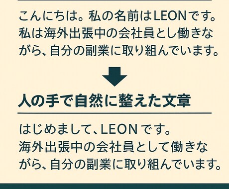 ChatGPT×人の手で自然な自己紹介文を作ります ChatGPTの提案＋人の感覚で、伝わる文章に整えます イメージ2