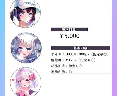 アイコンイラスト制作いたします あなた用のイラストを描きます！ イメージ2
