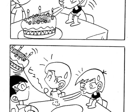 4コマ漫画など描きます レトロ調でデフォルメタッチなギャグ漫画 イメージ2