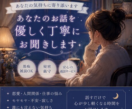 優しくお話聞きます 否定せず、あなたの気持ちを大切に聞きます イメージ1
