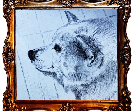 鉛筆でお犬さんを描きます お犬さんの思い出の写真を鉛筆画にいたします。 イメージ1