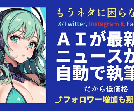 AI革命【時間とコスト削減】＆ブランドを守ります 【もう悩まない】AIが結果の出てるBlogから投稿を生成 イメージ1
