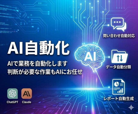 AIで業務を自動化するツールを開発します ChatGPT/Claude連携で面倒な作業をゼロに イメージ1