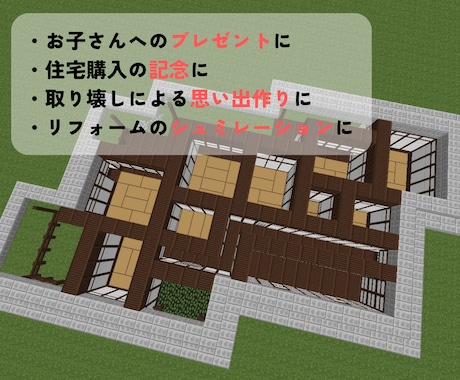 あなたの家をマイクラで完全に再現します マインクラフトの世界でも住み慣れた家に住もう！ イメージ2
