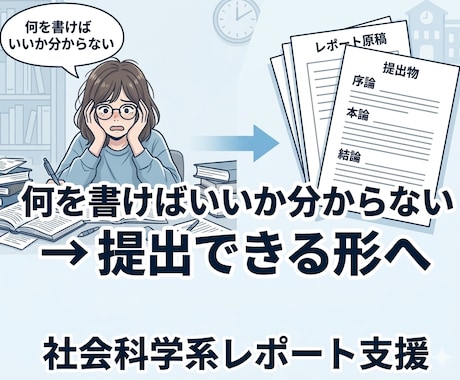社会科学系の小論文・レポートをお手伝いします 「何を書けばいいか分からない」段階から対応 イメージ1