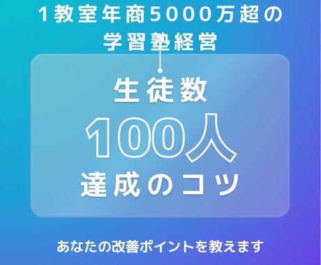 学習塾・スクールの起業・開業・運営教えます 0から生徒数100名・年商5000万円超の塾の作り方教えます イメージ1