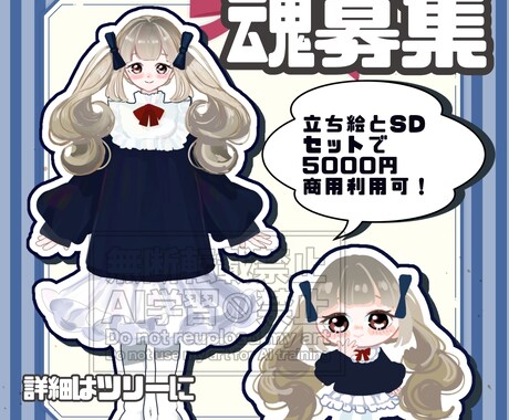 完成品イラスト販売します 完成品の女の子のイラスト販売、オプションのご案内 イメージ1