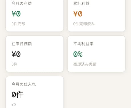 古物商専用　仕入れ管理ツール KOTTOます 利益率自動計算・在庫管理・月次レポートまで　スマホ・PC対応 イメージ2