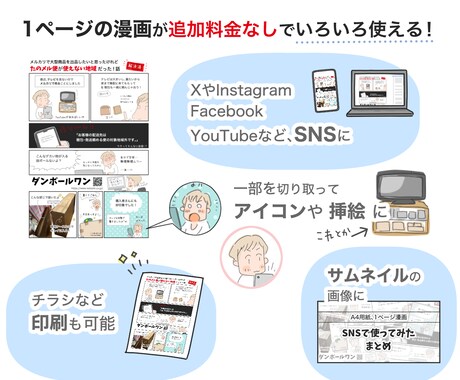 企業実績多数★広告4コマ漫画を制作します 商用OK！二次加工アレンジも追加料金なしで自由に使える！ イメージ2