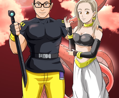 ドラゴンボール風似顔絵ウェルカムボード描きます ドラゴンボール風のキャラクター似顔絵にいたします♪ イメージ2