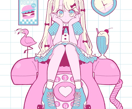 商用利用OK！ポップで可愛い一枚絵お描きします 一枚絵、ジャケット、MV、サムネイルなどに！ イメージ2