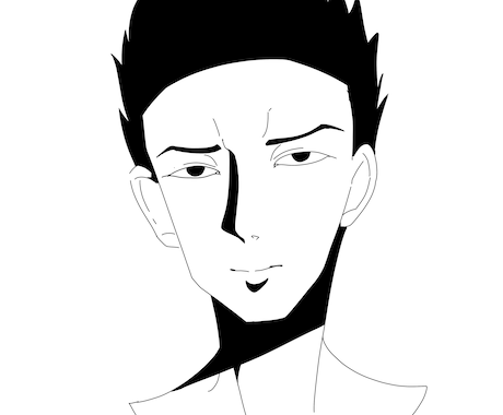 白黒二色で似顔絵イラストを描きます シックなアイコンを制作できます。 イメージ2