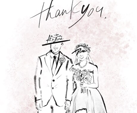 ヴィンテージ風♡モードなイラストを描きます お顔に名前を入れて他にはない特別な１枚を♪ イメージ1