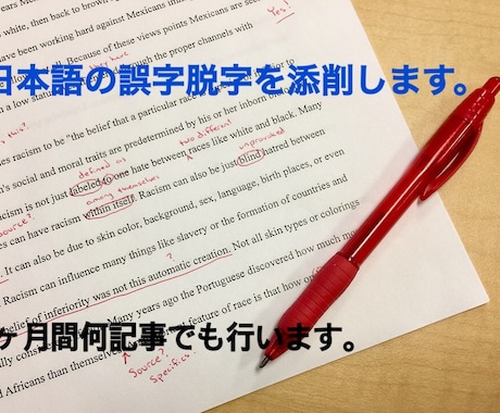 1ヶ月間、何記事でも日本語の誤字脱字の添削します 自分の書いている文章に自信がない、ライター初心者向け イメージ1