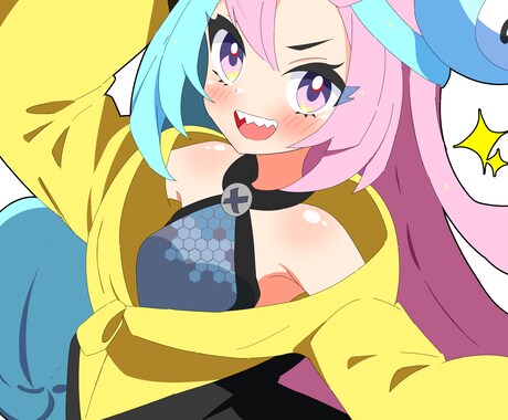 可愛さバツグン！ポップなアニメ調イラスト描きます ポップな感じで、かわいさ全振りのイラスト描きます！ イメージ1