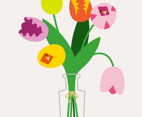 世界に一つだけのお花のイラスト描きます メインのお花の種類と色、背景色、絵のサイズ自由に選べます イメージ1