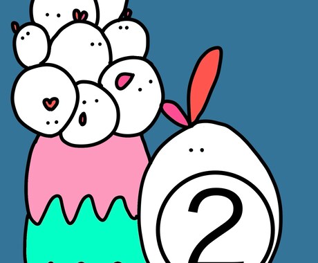 世界に1つだけのイラストを作成します ご希望の形の枠内にたっぷりの生き物を！ イメージ2