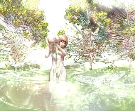 幻想的にイラスト描きます 日常では味わえない特別な雰囲気に仕上げます。 イメージ2