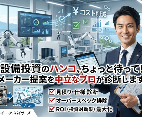 設備投資の見積り・仕様を中立プロが徹底診断します オーバースペック排除、コスト削減をサポート イメージ1