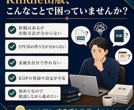 原稿からKindle電子書籍を丸ごと出版代行します 出版支援250件超｜表紙・EPUB・出版設定まで対応 イメージ2