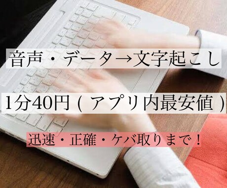 最安値！最短即日・60円/分 音声文字起こしします YouTubeや会議・データ等丁寧迅速に(ケバ取り・整文) イメージ1