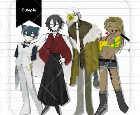 TRPGやゲーム SNS等｜可愛め立ち絵を描きます バストアップ〜立ち絵！差分可！キャラデザ可！可愛いめ絵柄です イメージ2