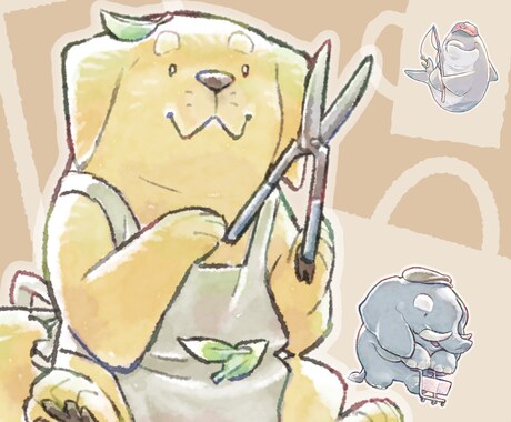 あたたかみのある動物のイラストを描きます SNS、広告、動画、チラシ、パンフレットなど柔軟に対応します イメージ1