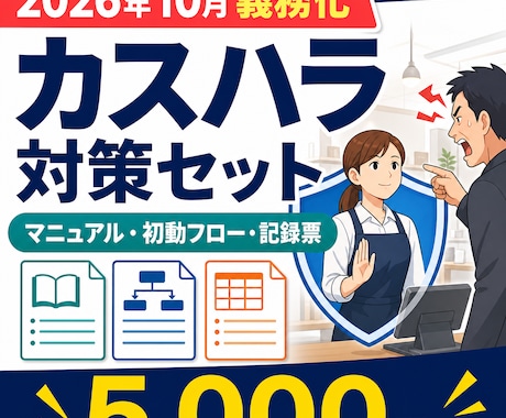 業種別カスハラ対策セットを作ります 2026年10月義務化準備｜5点セットで整備 イメージ1