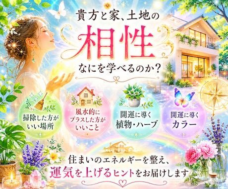 家、土地のエネルギー読み解き開運風水助言します チャネル霊視×啓示タロット×風水、家、土地のご縁みます イメージ1