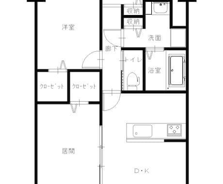 モノクロのマイソク図面を作ります シンプルなCADデータ風のイメージ画像 イメージ2