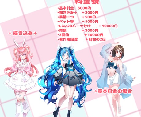 可愛いすぎる立ち絵描きます パーツ分けも！キラキラ可愛い！ イメージ2