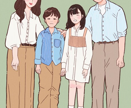 思い出の瞬間をイラストにします ファミリーイラスト、ウェディングイラストを作成します。 イメージ2
