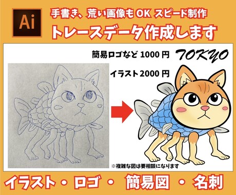 イラストレーターで絵型トレースします イラストレーターデータつくります イメージ1