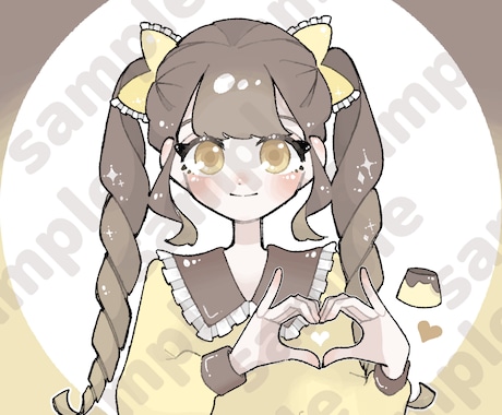 かわいい女の子の簡易イラストを作成します SNSアイコン等にご使用いただけます イメージ1