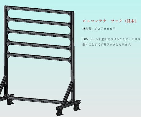 アルミフレームを用いた棚等の設計を行います 丁度良いサイズの家具や棚が見つからないあなたへ イメージ1