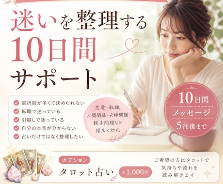 迷い/選択/気持ちの整理を10日間サポートします メッセージ5往復まで◆恋愛/転職/引越し/自分の本音幸せ探し イメージ1