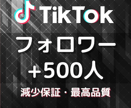 TikTokのフォロワー500人以上増やします 格安で最高品質をお届け★伸びる拡散や宣伝で増加します★ イメージ1
