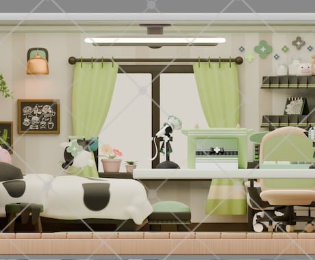 3D配信ルーム！Vtuber部屋をお作りします あなただけのミニチュアのような3D背景をお作りします！ イメージ1