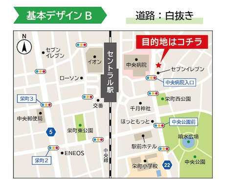 シンプルなカラー地図・案内図を作成します 何度も修正OK！商用可！分かりやすく見やすい地図を作成します イメージ2