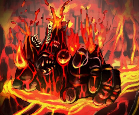 ゲームの背景、モンスターを描きます かっこいいモンスターとエフェクト、背景込みで提供します。 イメージ2