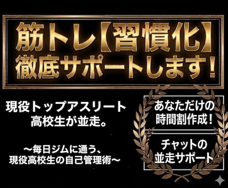 筋トレの習慣化を徹底的にサポートします あなた専用の時間割作成と１週間のチャット並走で伴走します イメージ1