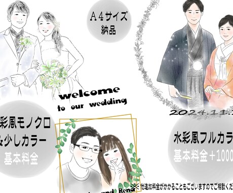 スタイリッシュ＆温かみウェルカムボード作成します ★優しいタッチで描きます★＠ママイラストレーター イメージ2