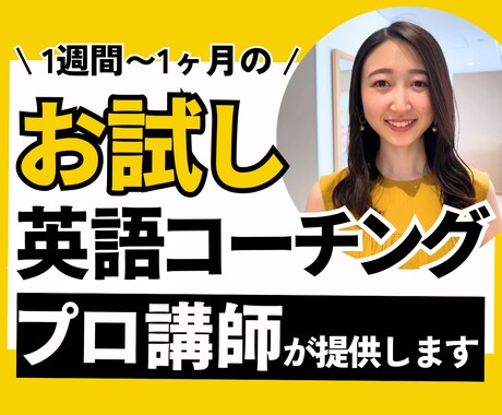 1ヶ月のお試し英語コーチングをプロ講師が提供します 短期プログラムを体験／完全オーダーメイド◎ イメージ1