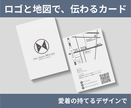 ロゴ＆オリジナル地図付カード制作いたします お店のロゴはお客様への大切なメッセージです イメージ1