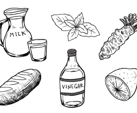 野菜や植物、料理のスケッチ風イラスト描きます メニュー表やパンフ等の挿絵にぴったりな植物・食べ物スケッチ イメージ2